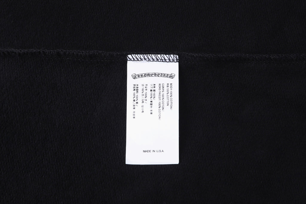 Chrome Hearts 25SS Leather Cross-Panel Half-Zip Long-Sleeve Sweatshirt