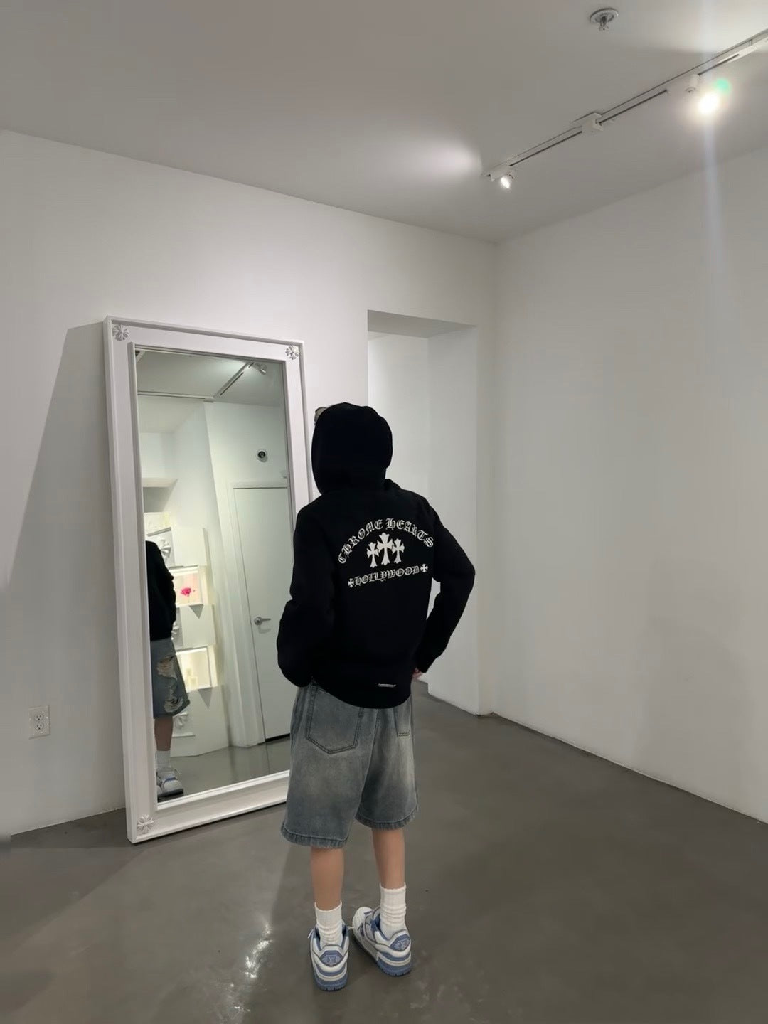 Chrome Hearts 25SS Solid Color Hooded Sweatshirt with Embroidered Letter