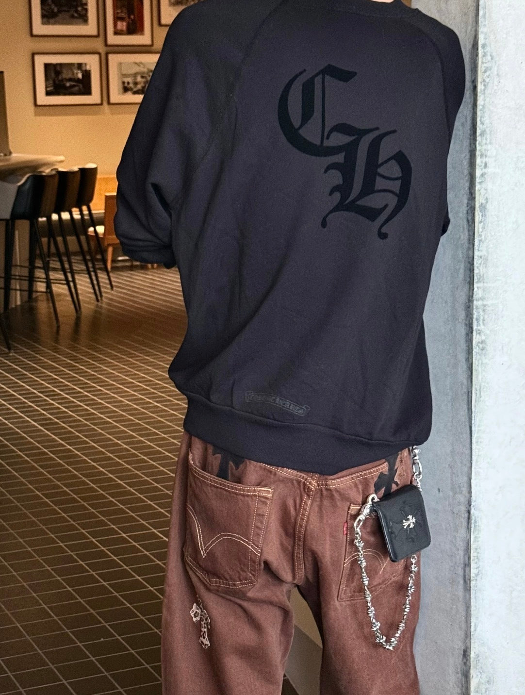 Chrome Hearts Cross-shaped Flocked Sweatshirt