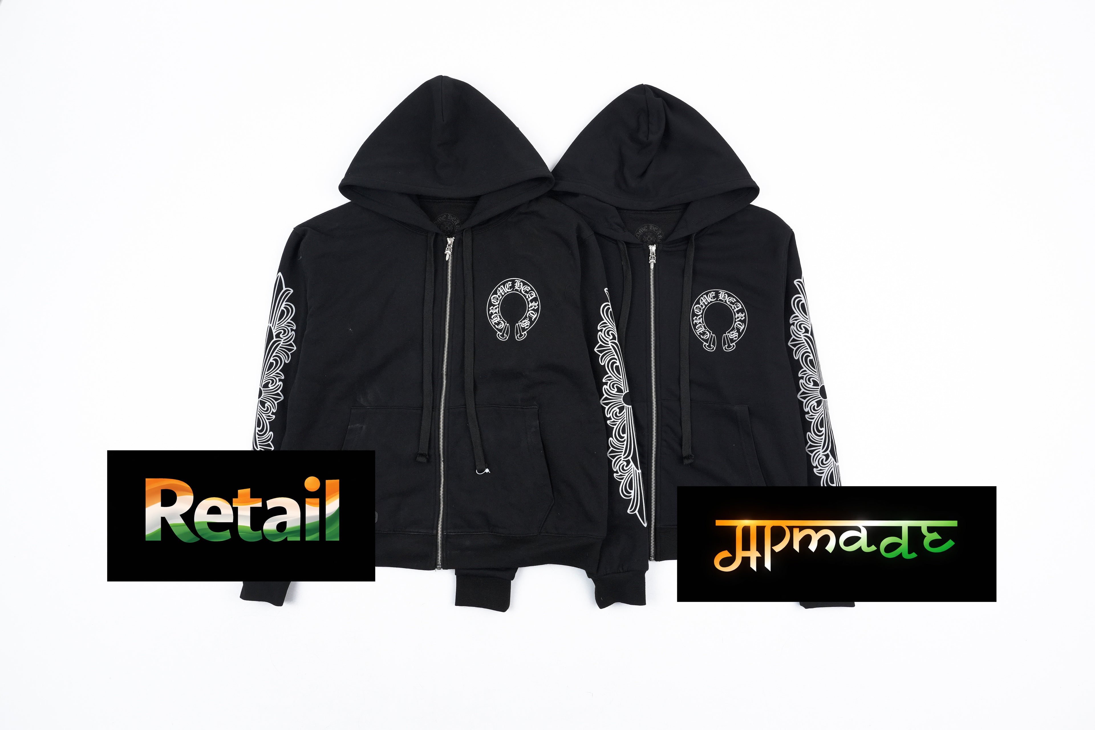 Chrome Hearts Double-layer Printed Zip-up Hoodie