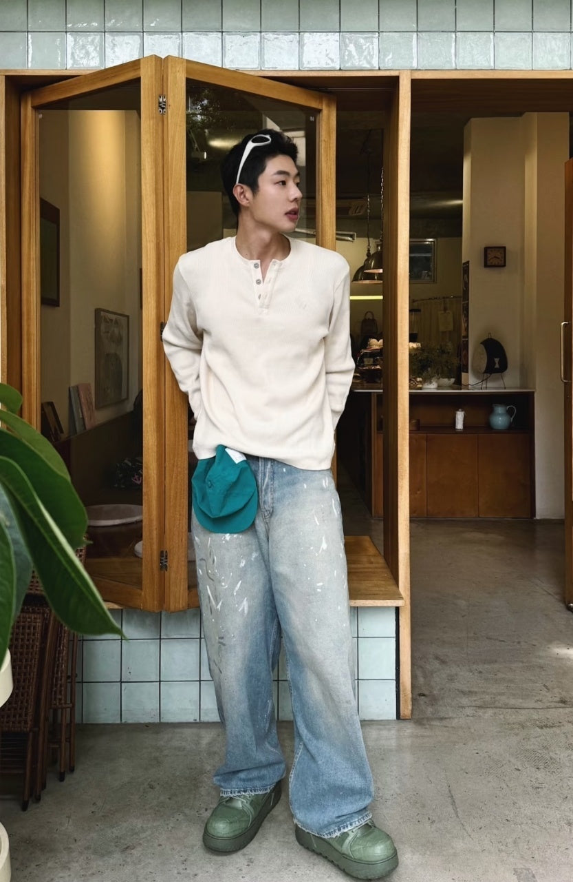 Chrome Hearts Embroidered Silver Buckle Waffle Longsleeve T-shirt