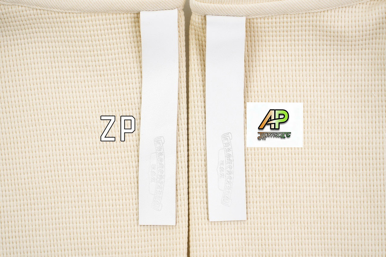 Chrome Hearts Embroidered Silver Buckle Waffle Longsleeve T-shirt