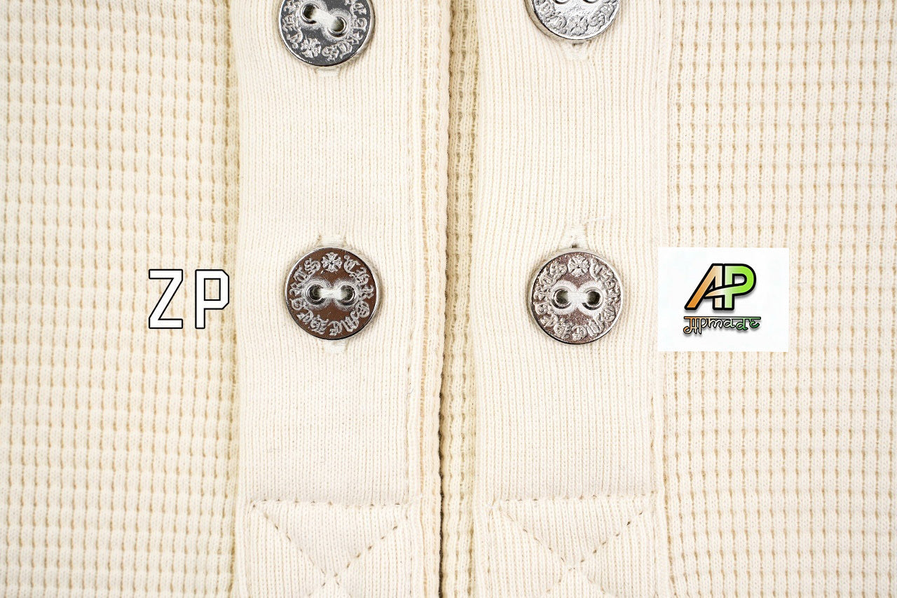 Chrome Hearts Embroidered Silver Buckle Waffle Longsleeve T-shirt