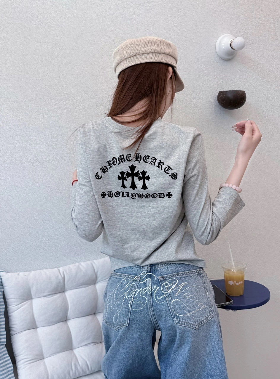 Chrome Hearts Cross Flocking Longsleeve T-shirt