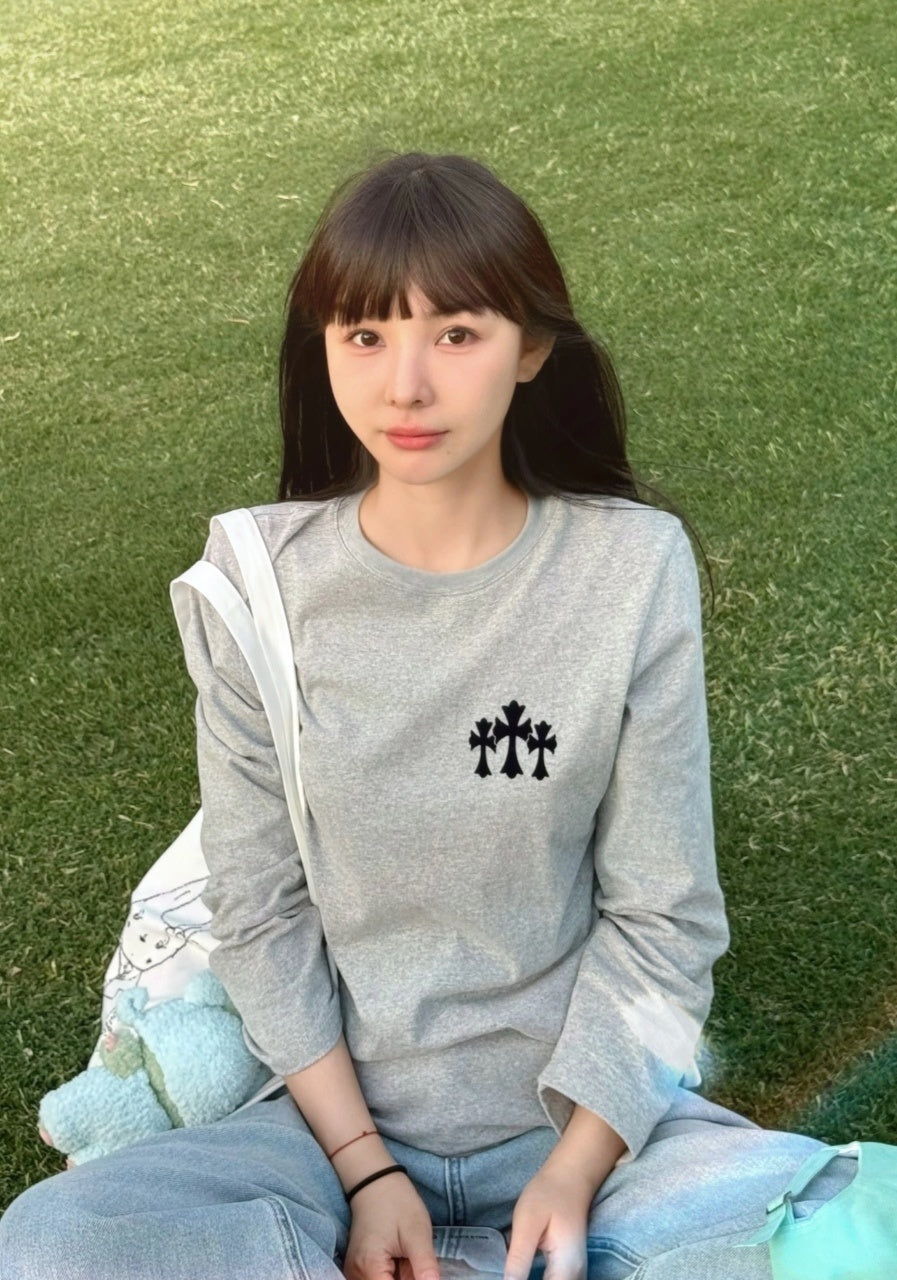 Chrome Hearts Cross Flocking Longsleeve T-shirt