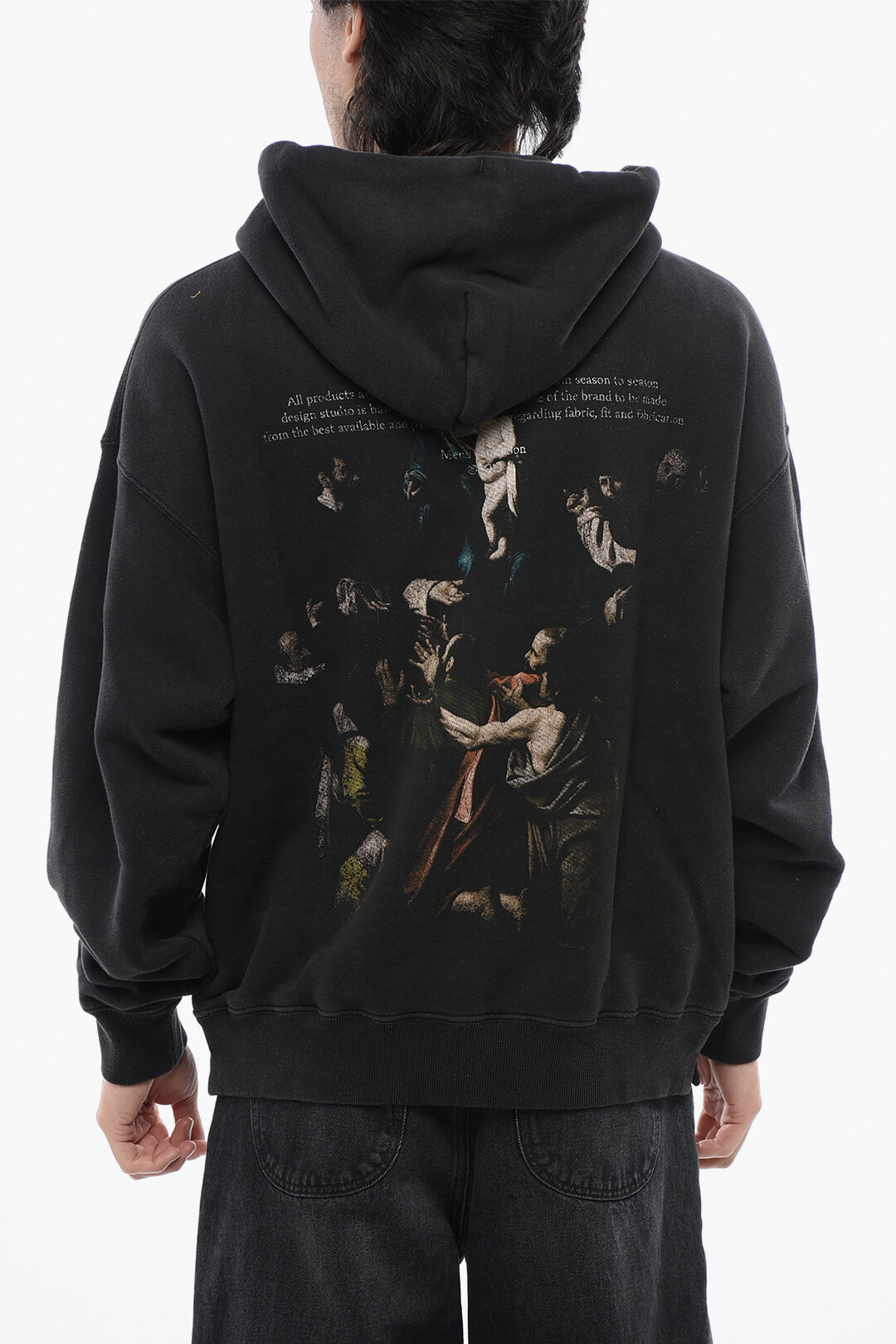 Off-White Hoodie with Madonna Print on the Back
