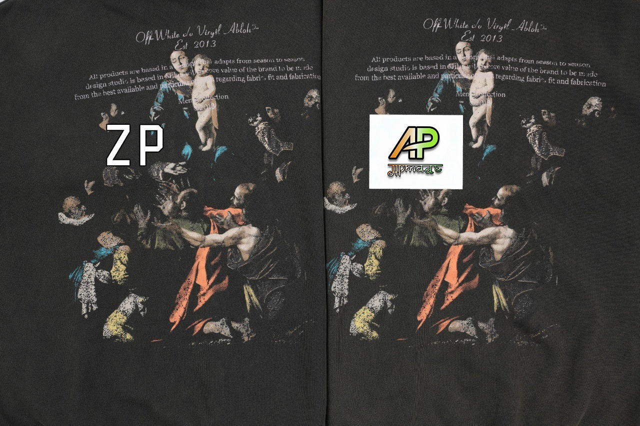 Off-White Hoodie with Madonna Print on the Back