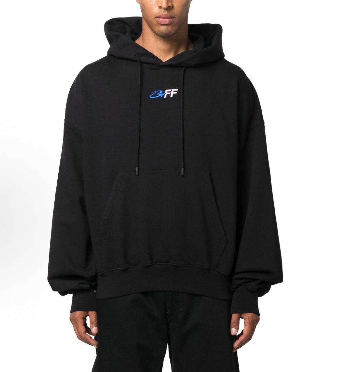 Off-White Blue Arrow Earth Print Hoodie