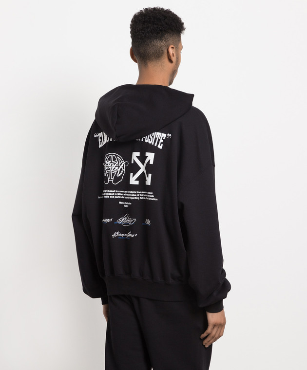 Off-White Blue Arrow Earth Print Hoodie