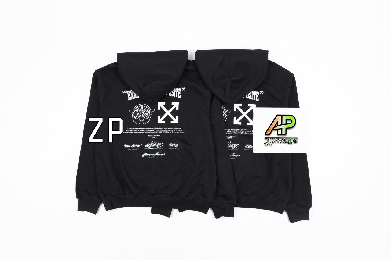 Off-White Blue Arrow Earth Print Hoodie