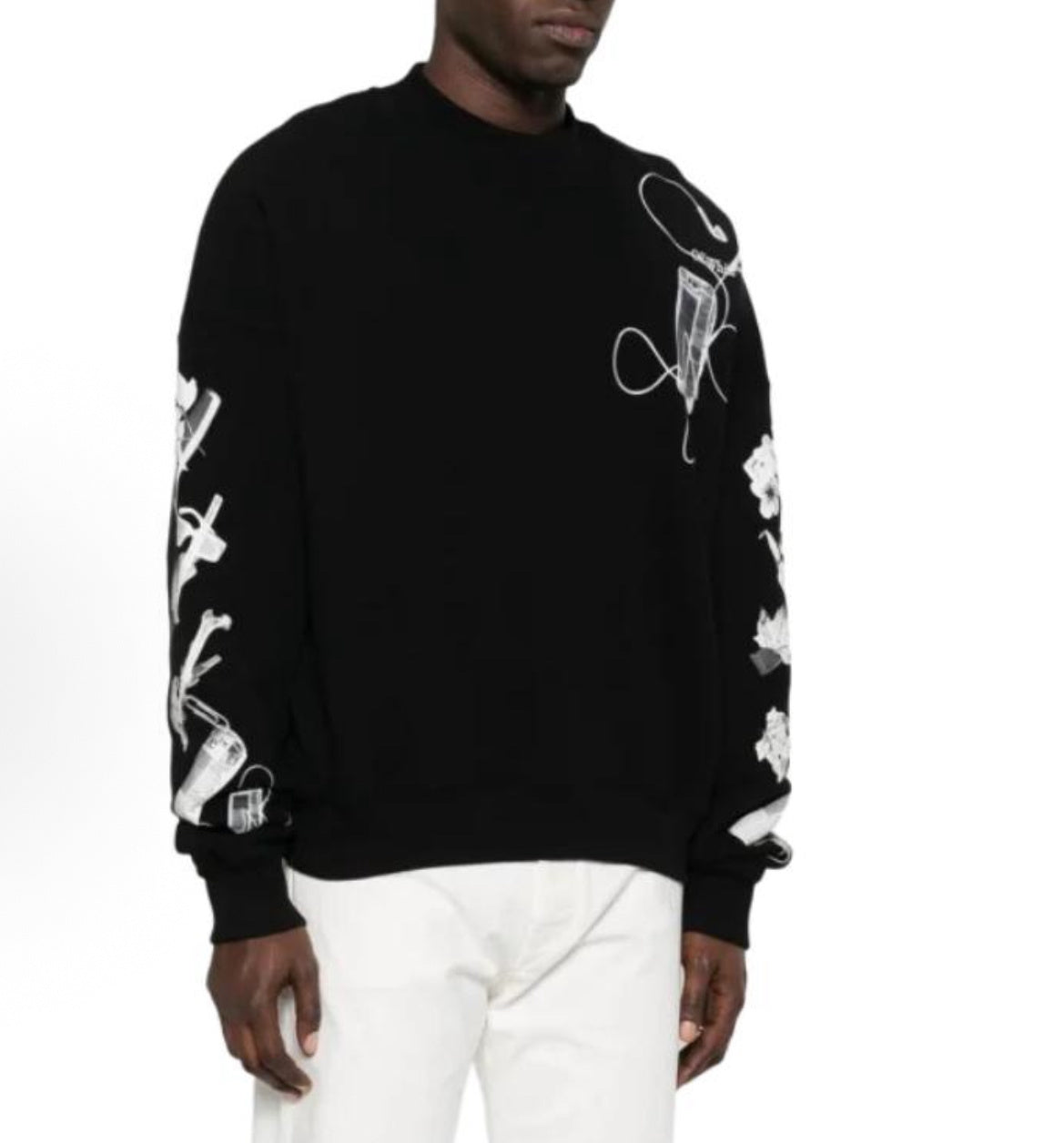 Off-White Digital Headphones Arrow Print Crew Neck Sweatshirt