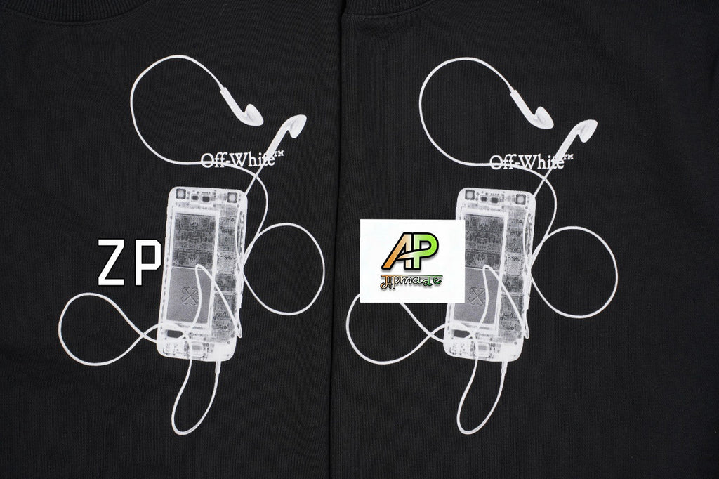 Off-White Digital Headphones Arrow Print Crew Neck Sweatshirt