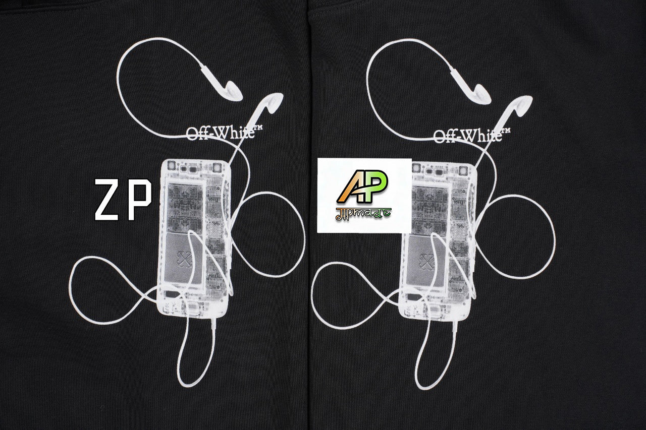 Off-White Digital Headphones Arrow Print Hoodie