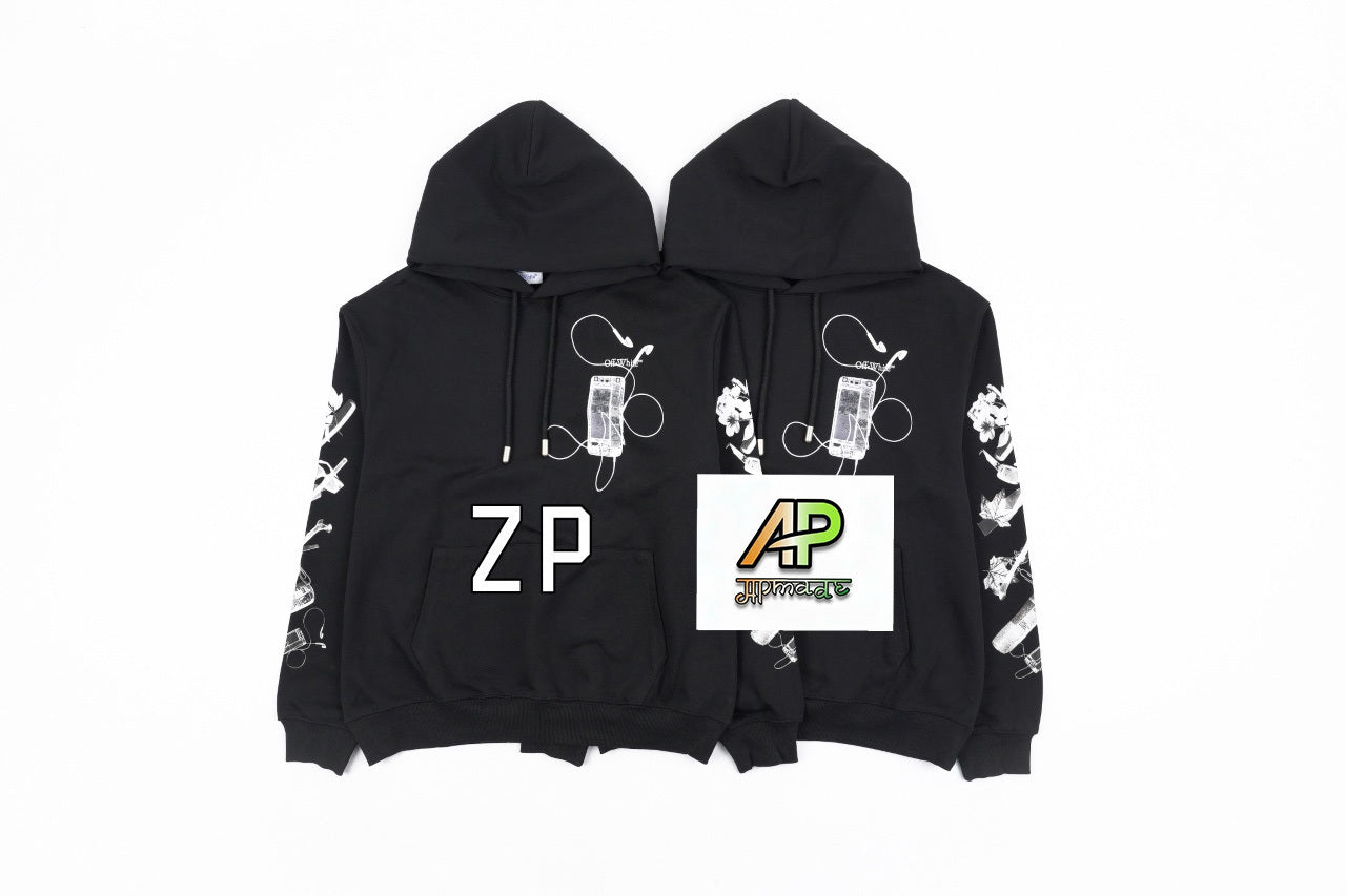 Off-White Digital Headphones Arrow Print Hoodie