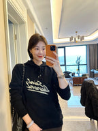 Saint Laurent Logo Print Hoodie