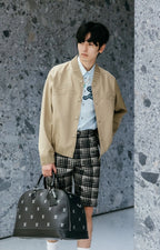 Louis Vuitton Appliqué Embroidered Bomber Jacket Khaki