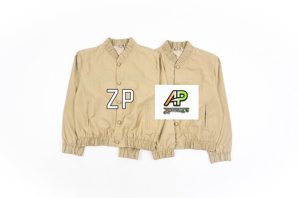 Louis Vuitton Appliqué Embroidered Bomber Jacket Khaki