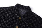 Louis Vuitton Casual Denim Jacket with Burning Cloud Print and Lapel