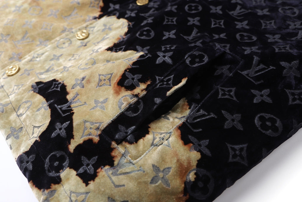 Louis Vuitton Casual Denim Jacket with Burning Cloud Print and Lapel