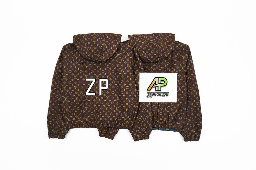 Louis Vuitton Green Checkered Reversible Hooded Jacket