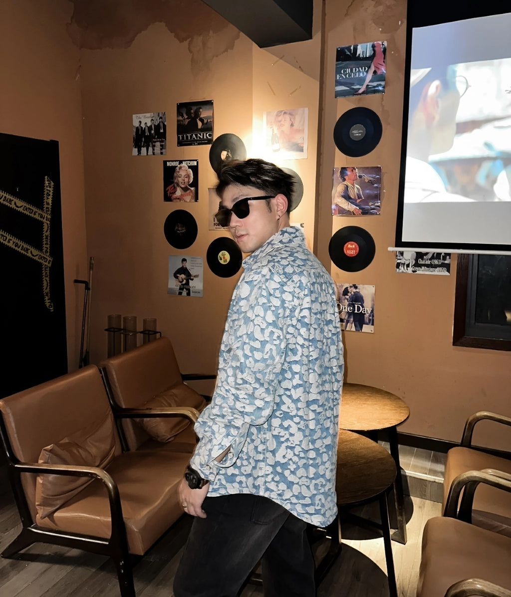 Louis Vuitton Monogram Pixelated Leopard Print Denim Jacket