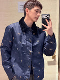 Louis Vuitton Corduroy Collar Animal Print Jacket