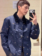 Louis Vuitton Corduroy Collar Animal Print Jacket