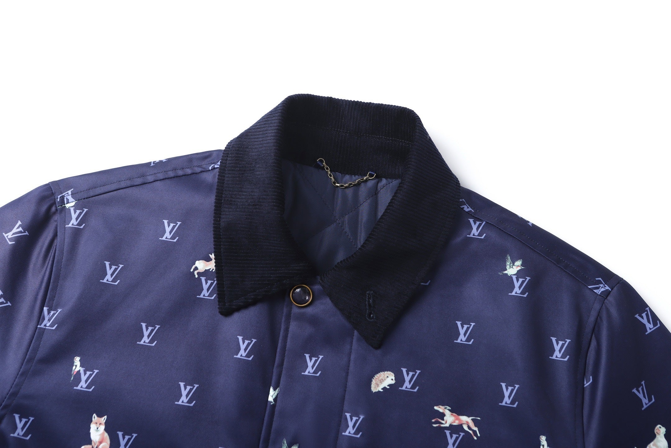 Louis Vuitton Corduroy Collar Animal Print Jacket