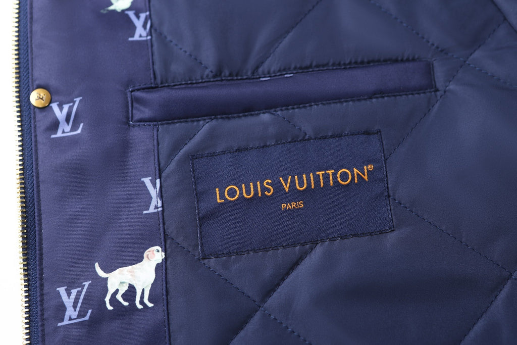 Louis Vuitton Corduroy Collar Animal Print Jacket