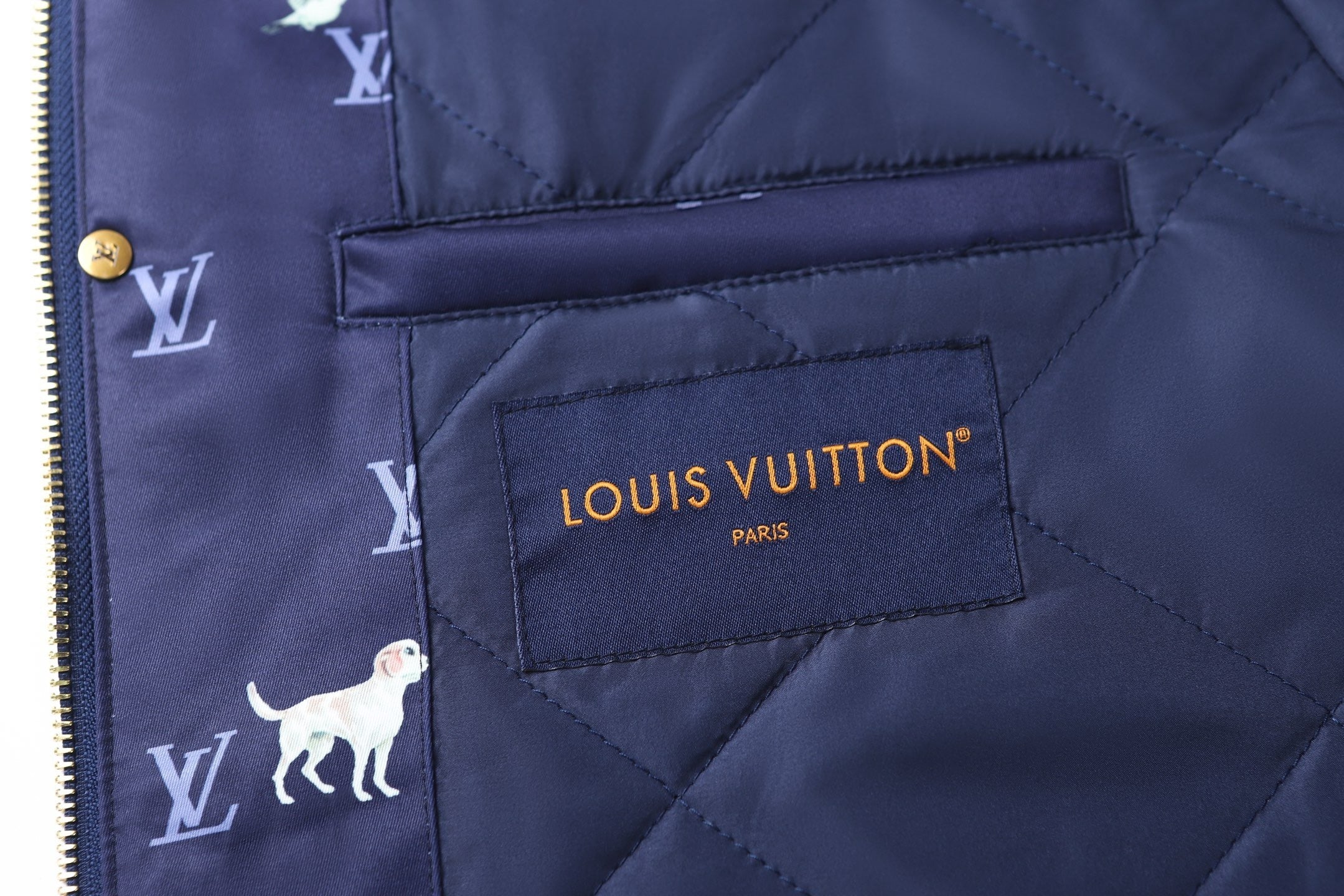 Louis Vuitton Corduroy Collar Animal Print Jacket