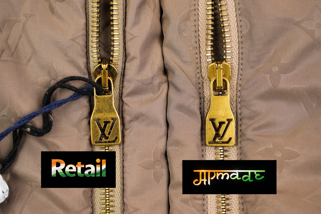 Louis Vuitton Gravure Embossed Cotton-padded Jacket Khaki