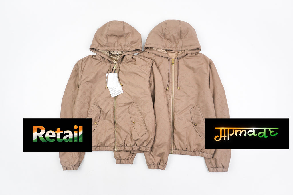 Louis Vuitton Gravure Embossed Cotton-padded Jacket Khaki