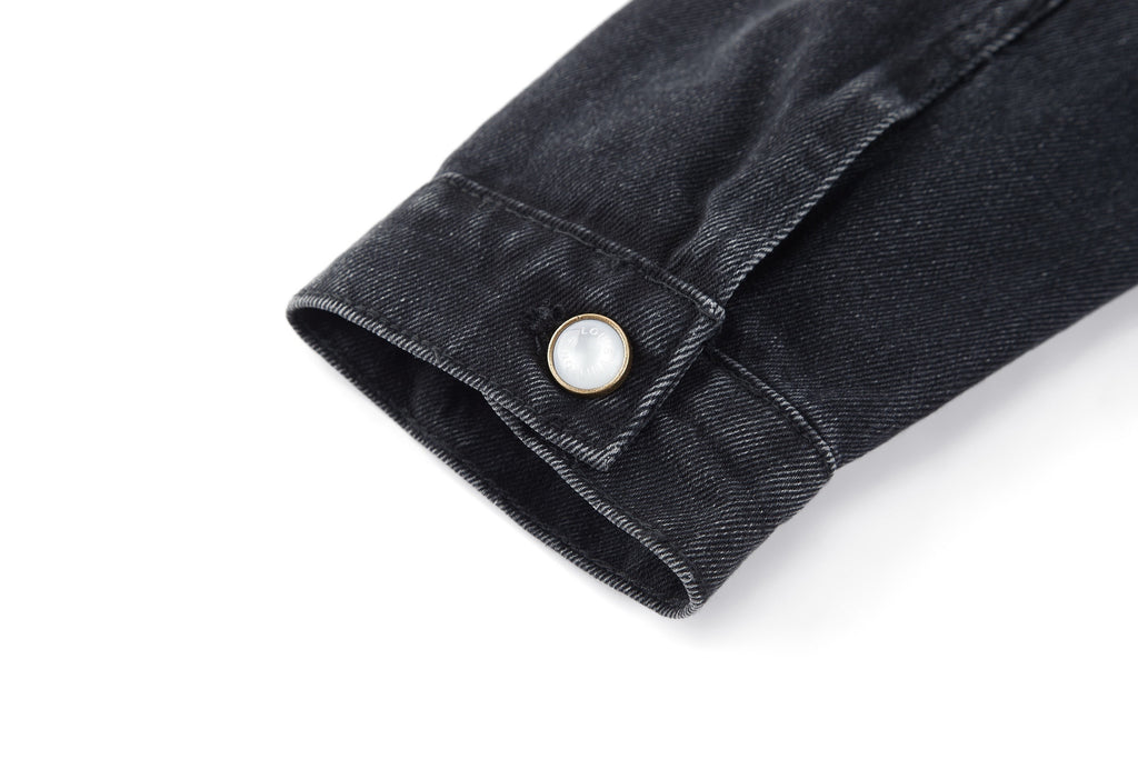 Louis Vuitton Embroidered Leather Label Denim Jacket