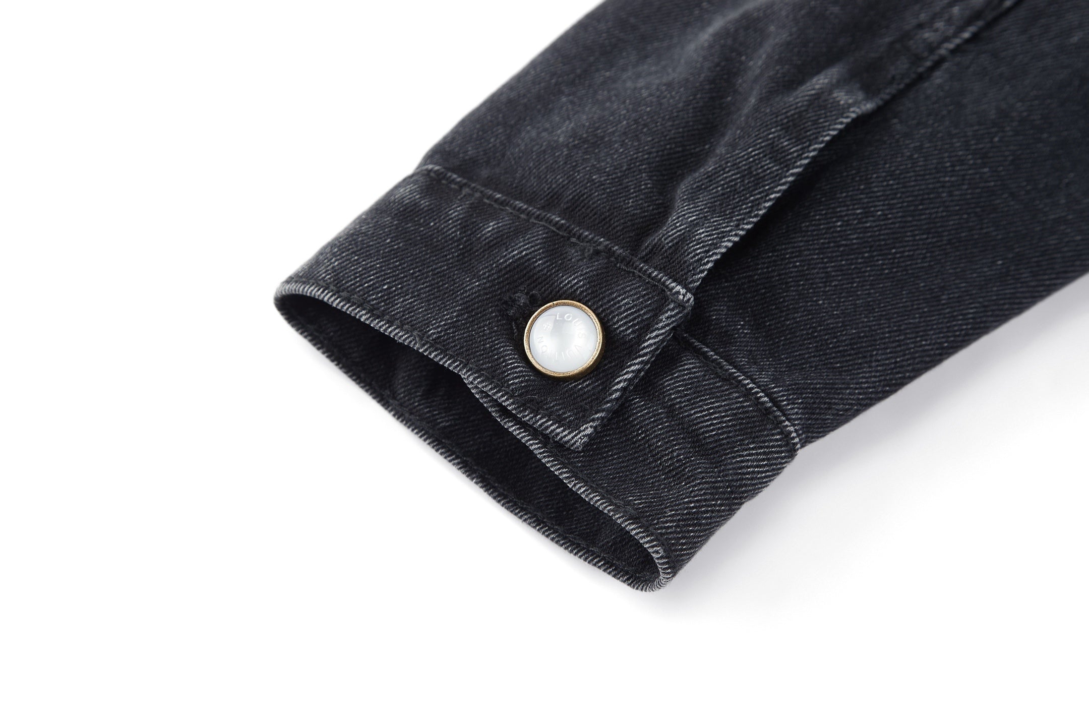 Louis Vuitton Embroidered Leather Label Denim Jacket