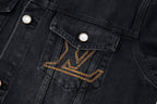 Louis Vuitton Embroidered Leather Label Denim Jacket