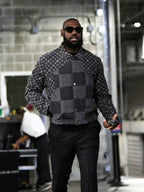 Louis Vuitton Checkered Monogram Print Patchwork Denim Jacket