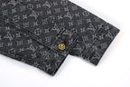 Louis Vuitton Checkered Monogram Print Patchwork Denim Jacket