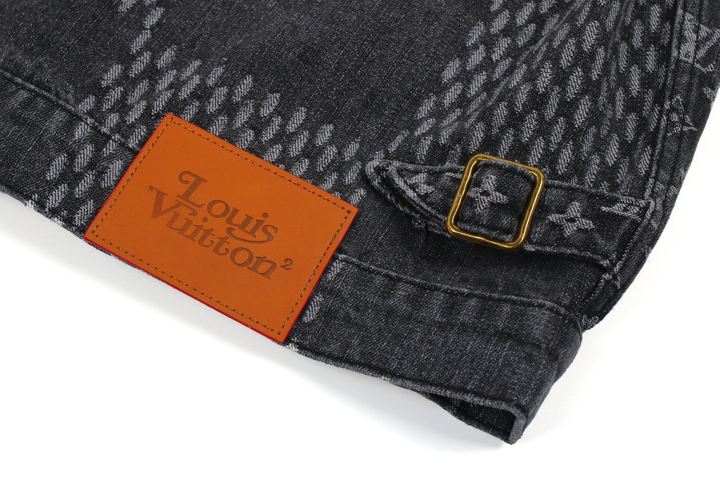 Louis Vuitton Checkered Monogram Print Patchwork Denim Jacket