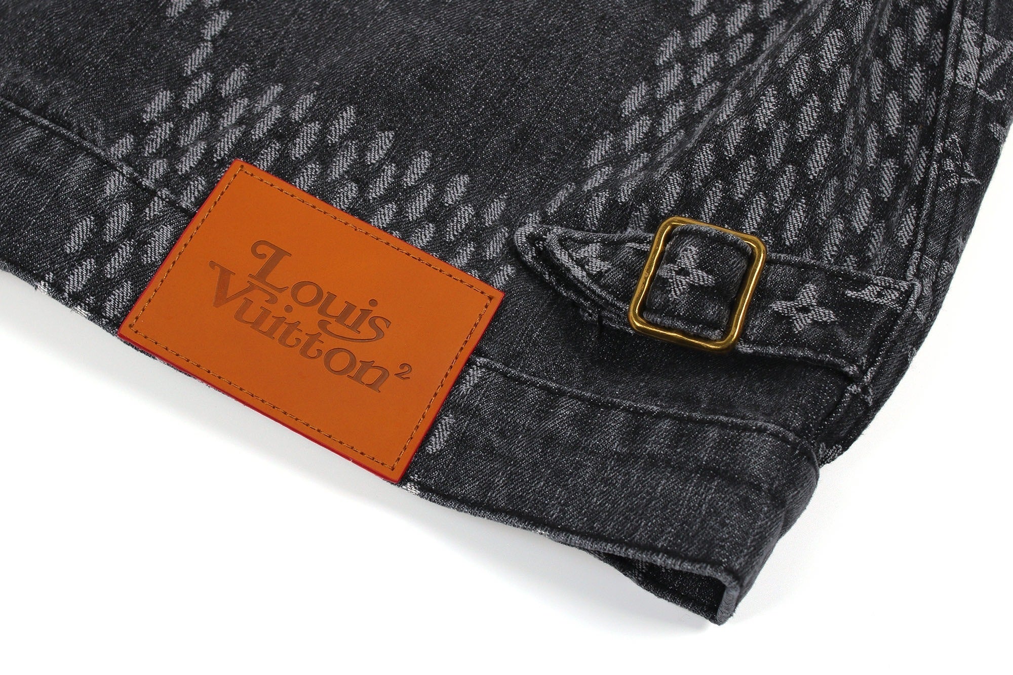 Louis Vuitton Checkered Monogram Print Patchwork Denim Jacket