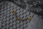 Louis Vuitton Checkered Monogram Print Patchwork Denim Jacket