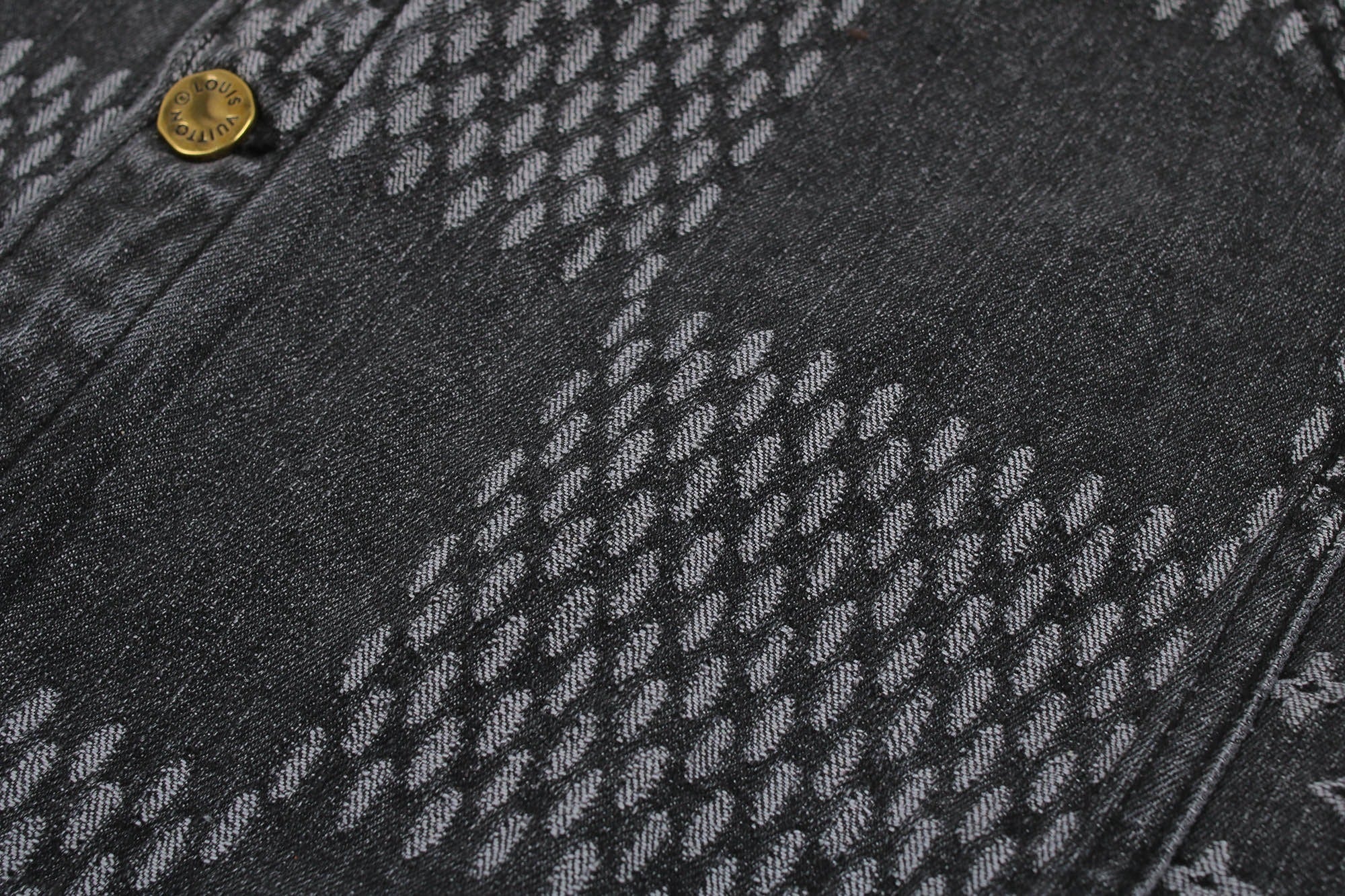 Louis Vuitton Checkered Monogram Print Patchwork Denim Jacket