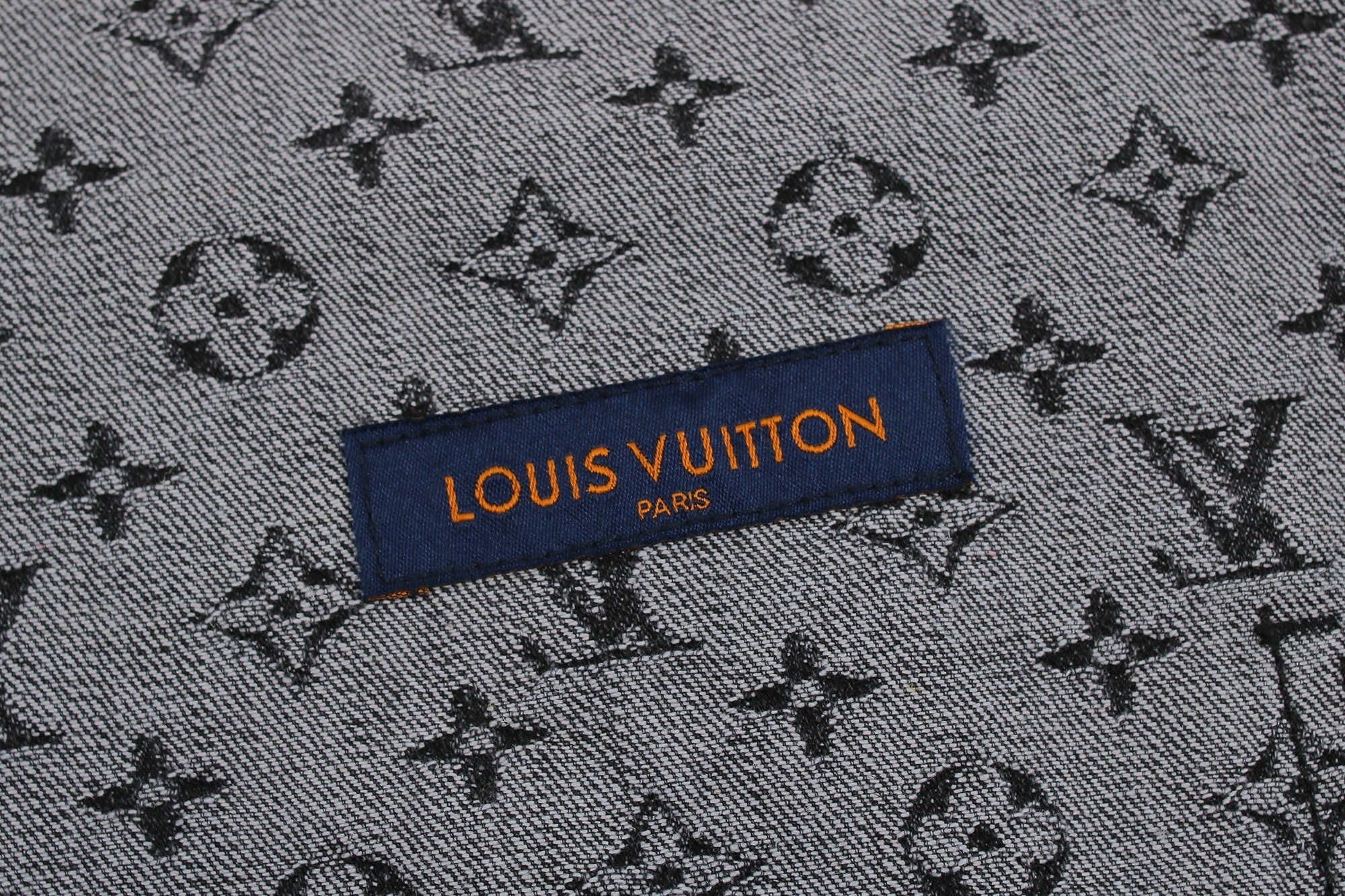 Louis Vuitton Checkered Monogram Print Patchwork Denim Jacket
