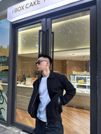 Louis Vuitton Leather Knitted Belted Jacket