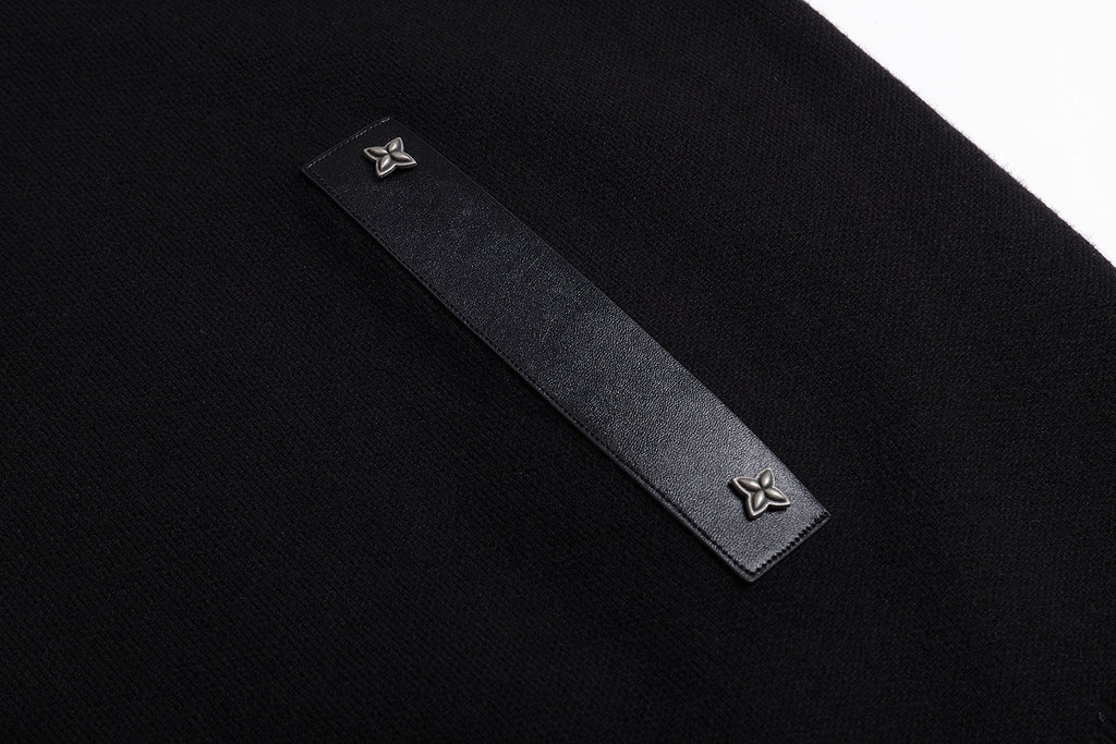 Louis Vuitton Leather Knitted Belted Jacket