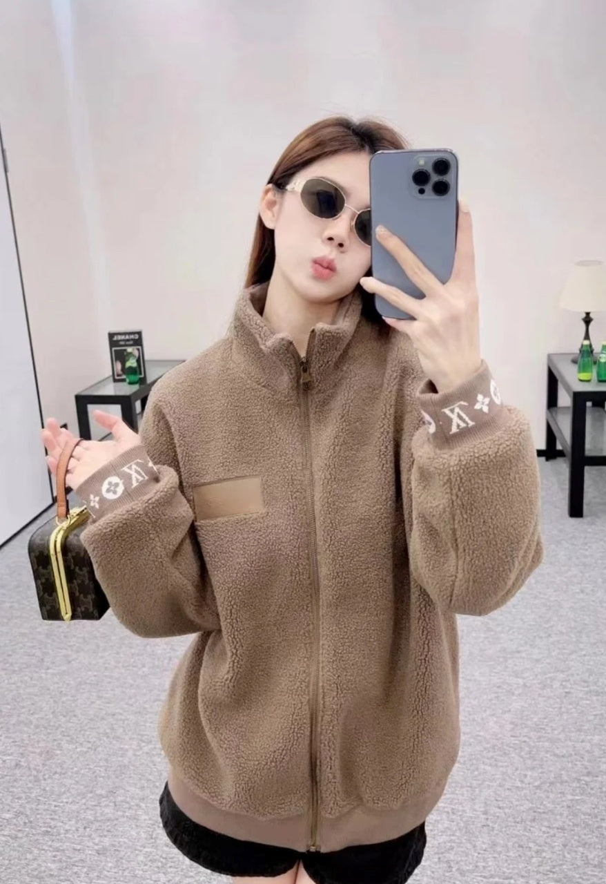 Louis Vuitton Lambhair Coat Coffee Color