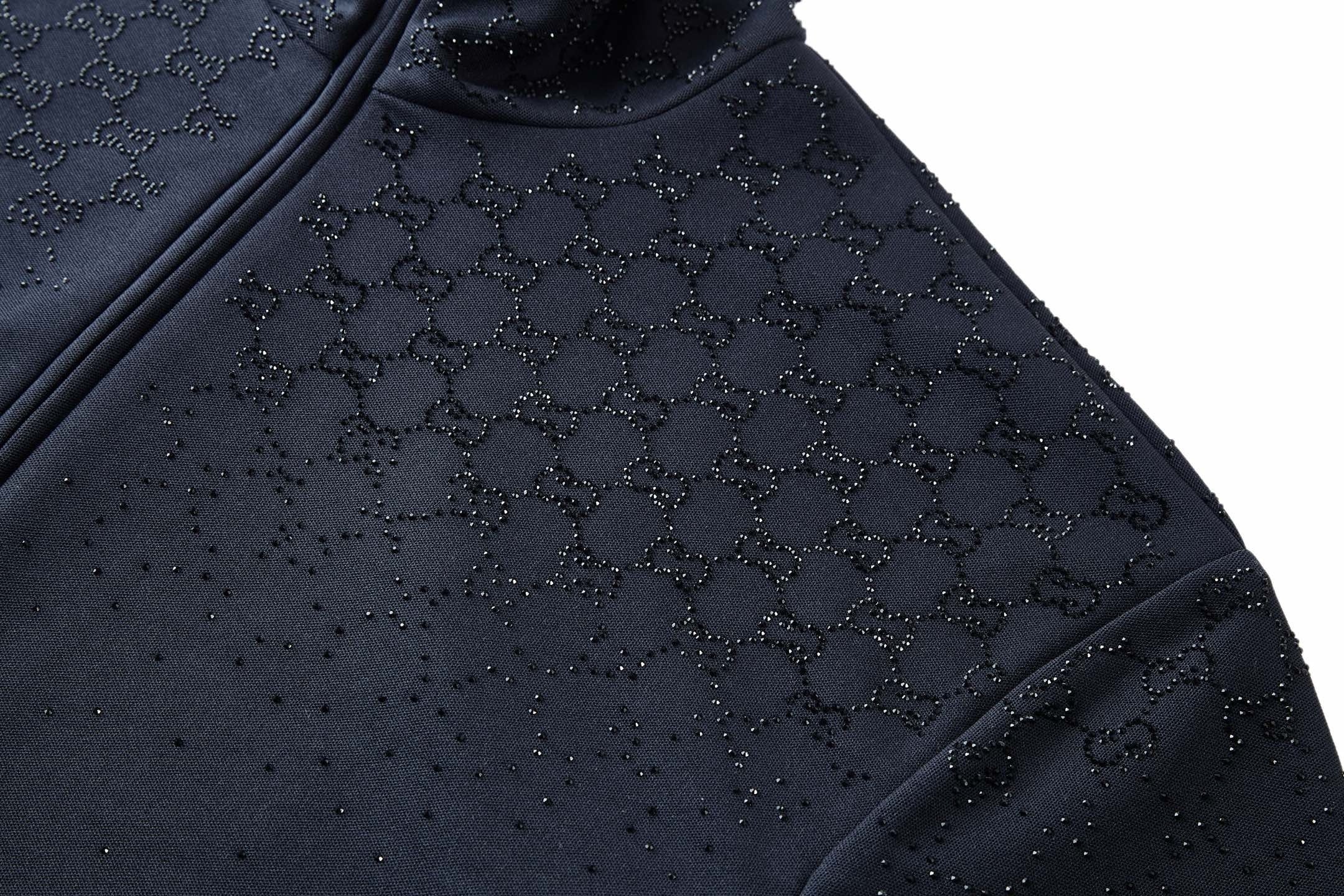 Gucci Rhinestone Zipper Turtleneck Jacket