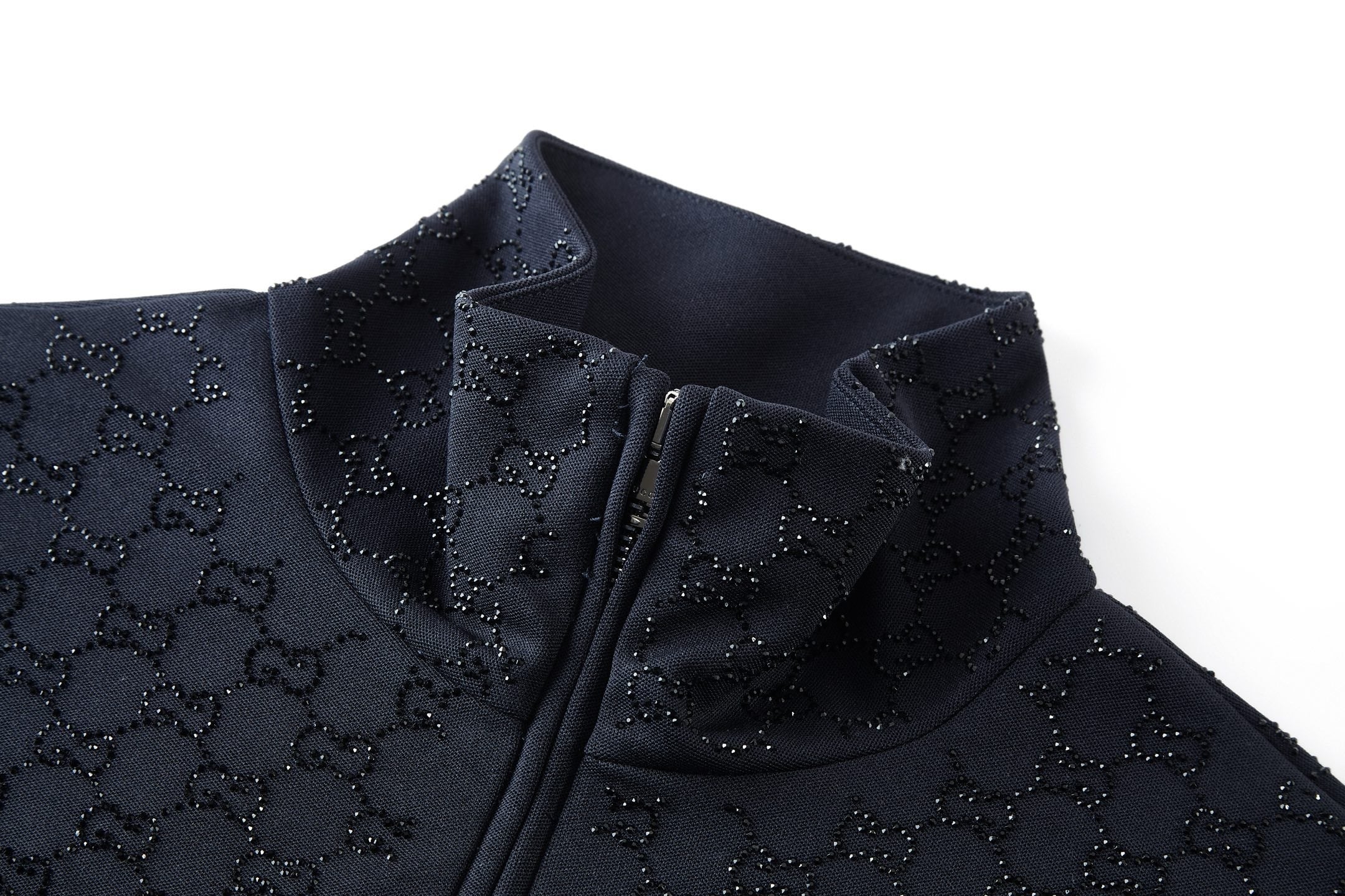 Gucci Rhinestone Zipper Turtleneck Jacket