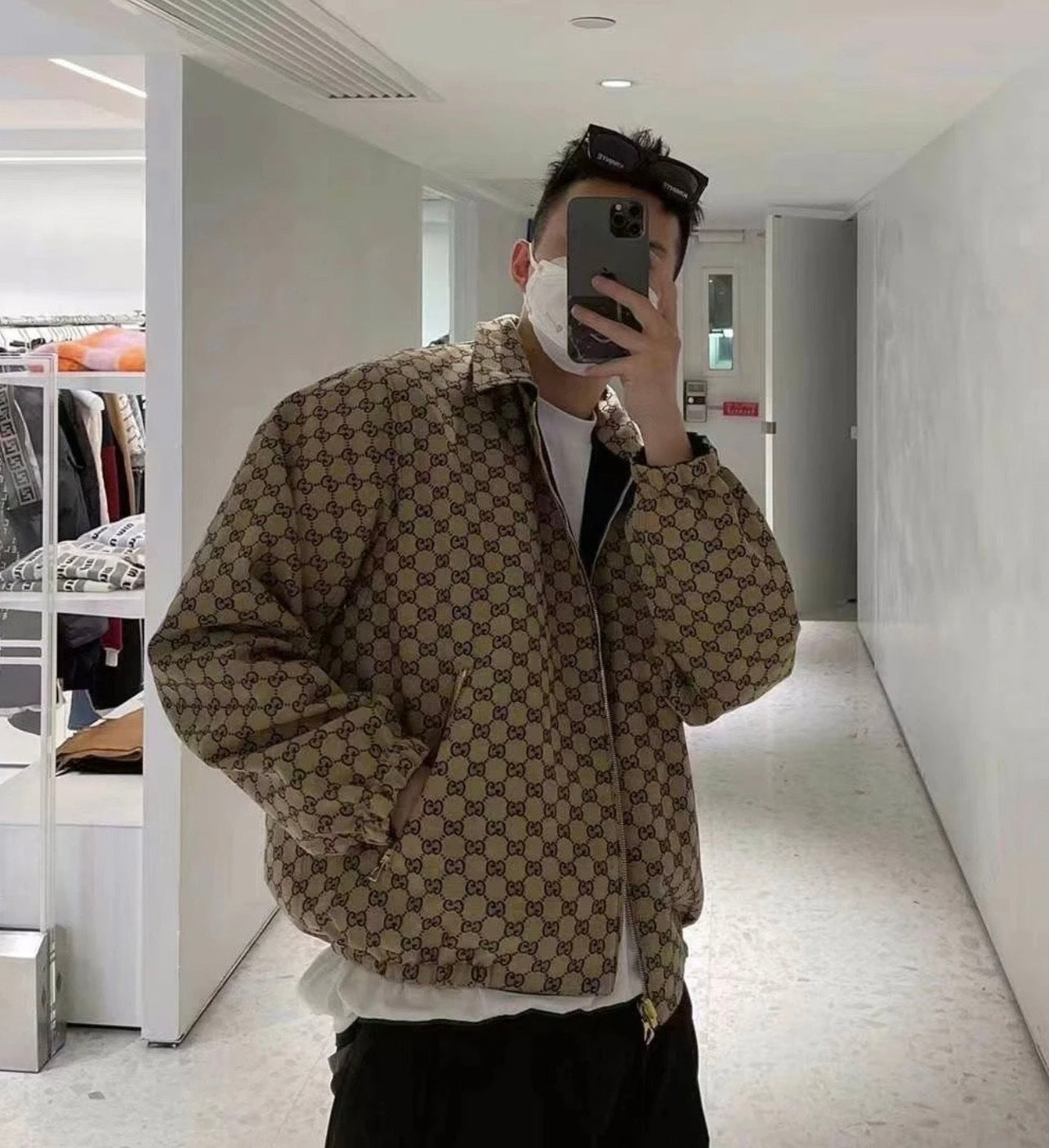 Gucci Ebony Double G Cotton Jacket