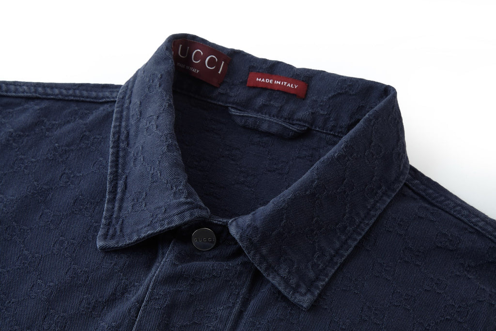 Gucci Jacquard All-over Print Denim Jacket