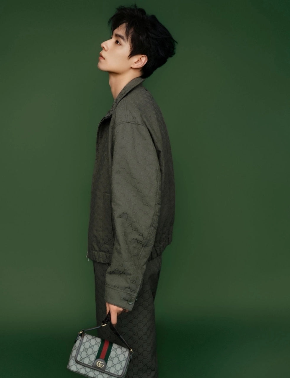 Gucci Lettering Forest Green Jacket